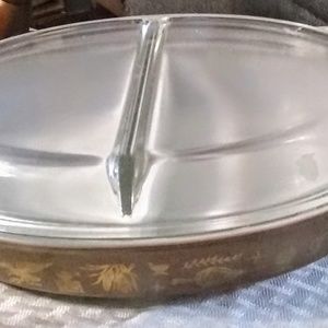 Vintage Pyrex double dish with lid